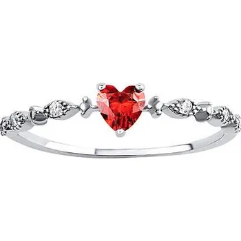 Prsten Stříbrný prsten Gertie ve tvaru srdce s Brilliance Zirconia velikost obvod 60 mm DCC08022RR-obvod 60 mm