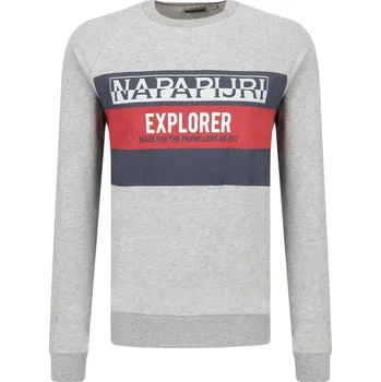 Pánská mikina Napapijri Mikina BOVES C | Barva:šedý | Velikost:XXL