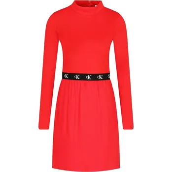 Dámské šaty CALVIN KLEIN JEANS Šaty | Barva:červený | Velikost:S