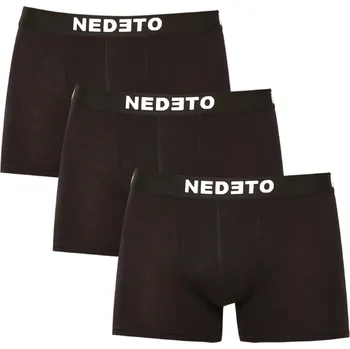 Boxerky 3PACK pánské boxerky Nedeto černé (3NDTB001-brand) M Možnost vrácení zboží ZDARMA do 120 dnů!