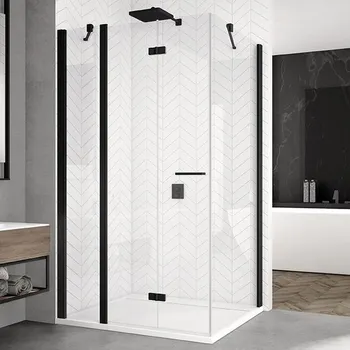 SanSwiss SOLINO Black 140 cm dveře - levé - černý/sklo Transparent SOLF13G1400607