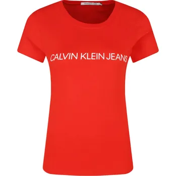 Dámská halenka CALVIN KLEIN JEANS Tričko Institutional | Barva:korálově růžový | Velikost:XS
