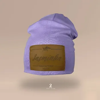 Kojenecká čepice Jarní čepička s gravírováním JMÉNA, pro dítě Barva čepičky: Fialová, Velikost čepičky: 35-40cm ( 0-5 měsíců )