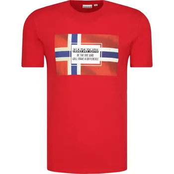 Pánské tričko Napapijri Tričko SERA | Barva:červený | Velikost:L