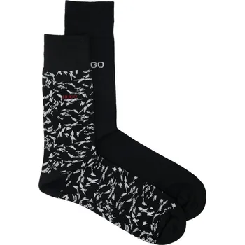 HUGO Ponožky 2-pack ALLOVER | Barva:černý | Velikost:39/42