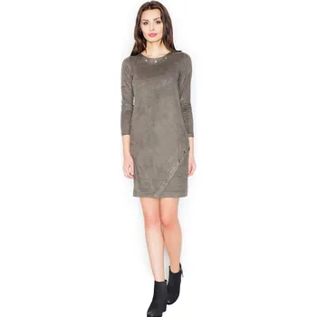 Dámské oblečení Figl Dámské šaty M455 olivový Figl hnědá 945759