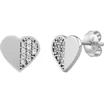 Zlaté náušnice srdce na puzetu se zirkony