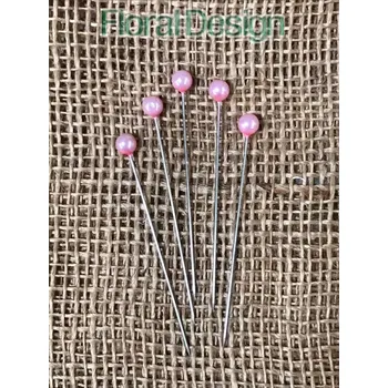 Party dekorace Perličky 6mm / 65mm na špendlíku 100 ks světle růžová