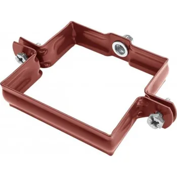 okap Objímka pozinkovaná hranatá ocelově červená 100 mm, bez hrotu,metrický závit M10