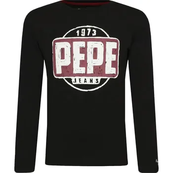 Pánské tričko Pepe Jeans London Tričko s dlouhým rukávem BEREL | Barva:černý | Velikost:182