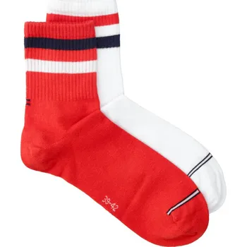 Tommy Hilfiger Ponožky 2-pack TH JEANS QUARTER | Barva:červený | Velikost:39/42
