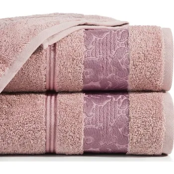 Ručník Bavlněný froté ručník s růžovou bordurou VIKI 50x90 cm, pudrová růžová, 500 gr Mybesthome Varianta: ručník - 1 kus 50x90 cm