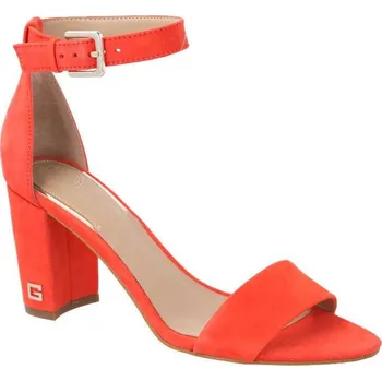 Dámská obuv Guess kůžoné sandály na słupku melisa | Barva:oranžový | Velikost:38