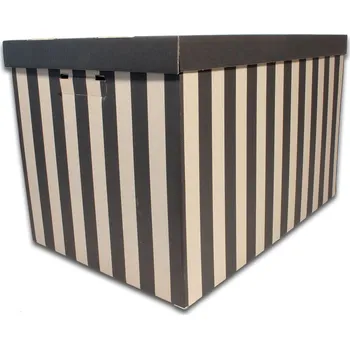 Úložný box Úložná krabice s víkem 56 x 37 x 36 cm (2 ks), černá