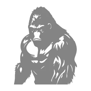 Samolepící dekorace SAMOLEPKA Gorila 004 levá (17 - šedá) NA AUTO, NÁLEPKA, FÓLIE, POLEP, TUNING, VLASTNÍ TEXT, TISK, AUTOSAMOLEPKY.cz, POLEPY, OBRÁZEK, LOGO, SAMOLEPKY