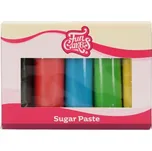 Barevné potahovací hmoty 5x100g černá,červená,modrá,zelená,žlutá - FunCakes