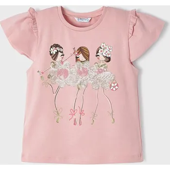 Chlapecké oblečení Dívčí triko s krátkým rukávem a flitry Mayoral 3055 Velikost: 4 roky (104 cm)