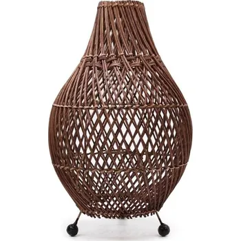 Svícen AWM, Ltd, S3 8AL Stolní Ratanová Lampa - Tmavě hnědá