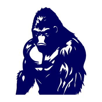 Samolepící dekorace SAMOLEPKA Gorila 004 levá (23 - tmavě modrá) NA AUTO, NÁLEPKA, FÓLIE, POLEP, TUNING, VLASTNÍ TEXT, TISK, AUTOSAMOLEPKY.cz, POLEPY, OBRÁZEK, LOGO, SAMOLEPKY