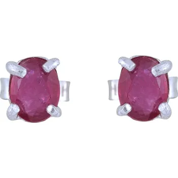 Náušnice Stříbrné náušnice rubin Ag 0,8 g