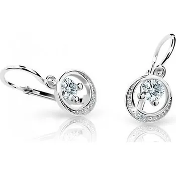 Náušnice Cutie Kids Jewellery c1997-10-10-x-2 Dětské náušnice z bílého zlata na brizuru Cutie C1997 – zlatý šperk ryzosti 585/1000 v Dárkovém balení s Certifikátem GBEWB-00282