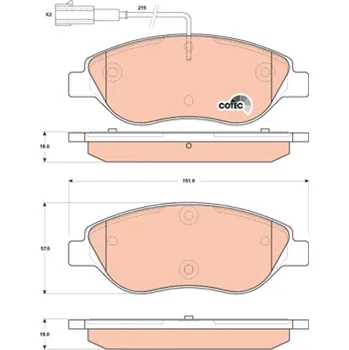 Brzdová destička Sada brzdových destiček, kotoučová brzda TRW GDB1855
