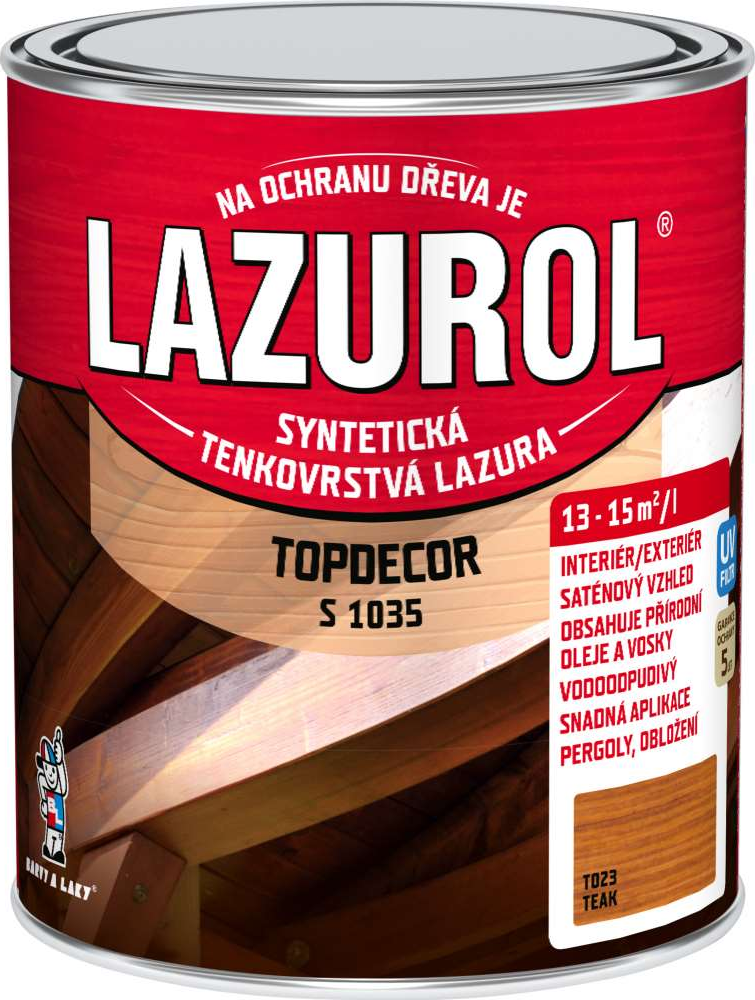 LAZUROL TOPDECOR S1035/023 na dřevo, interiér a exteriér, teak, 750ml