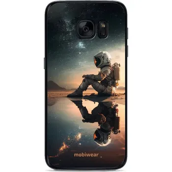 Pouzdro na mobilní telefon Lesklý kryt Mobiwear Glossy - Samsung Galaxy S7 - G003G Astronaut na samotce (Prémiové lesklé pouzdro, obal, kryt Mobiwear Glossy na mobil Samsung Galaxy S7 - G003G Astronaut na samotce, materiál Plast + TPU silikon - krytí po všech stranách, neošoupateln