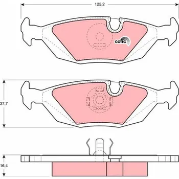 Brzdová destička Sada brzdových destiček, kotoučová brzda TRW GDB299