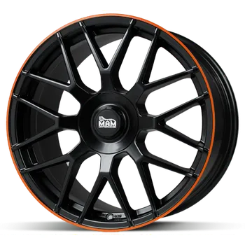 Disk Alu disk MAM GT1 MBLO 9,5x19 5x112 ET30 černý matný oranžový