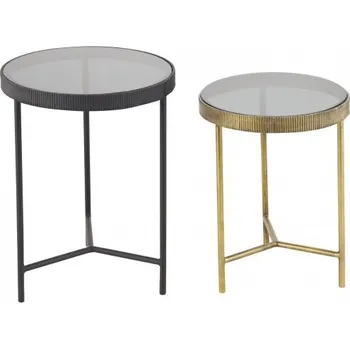 Konferenční stolek BIZZOTTO set 2 kulatých odkládacích stolků YAMIR 0746842