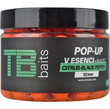 Nástraha TB Baits Plovoucí Boilie Pop-Up Citrus - Black pepper + NHDC 65 g - 12 mm