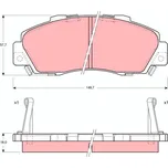 Sada brzdových destiček, kotoučová brzda TRW GDB995