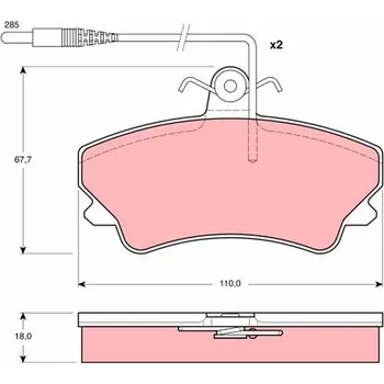 Brzdová destička Sada brzdových destiček, kotoučová brzda TRW GDB1203