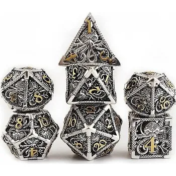 Příslušenství k deskovým hrám imago Sada kovových kostek Hollow - Cthulhu, barva stříbrná