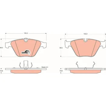 Brzdová destička Sada brzdových destiček, kotoučová brzda TRW GDB1498
