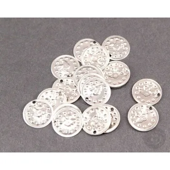 Kovová oděvní ozdoba - orientální penízek 2 cm zlatá - 50 ks