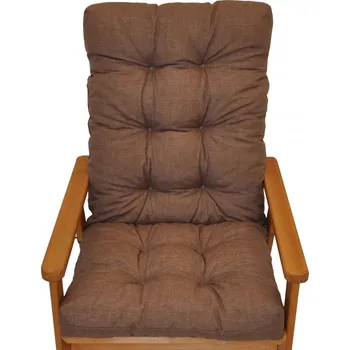 Podsedák Axin Trading s.r.o. Polstr na zahradní křeslo s mašlí - látka hnědý melír