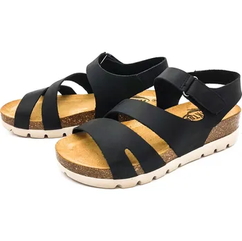 Dámské sandále Dámské kožené sandálky 355890 APURE NEGRO PISO Plakton černé Barva: piso, Velikost: 42