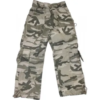 Maskáčové kalhoty dívčí na jaro AKCE šedá 528/4 110