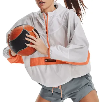 Dámská cargo bunda Bunda s kapucí Under Armour Rush Woven Anorak 1376920-100 Velikost S