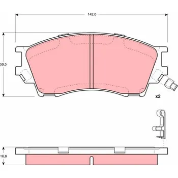 Brzdová destička Sada brzdových destiček, kotoučová brzda TRW GDB3230