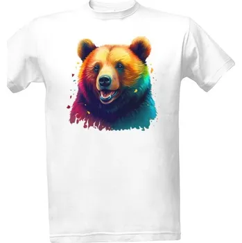 Tričko s potiskem Barevný medvěd pánské