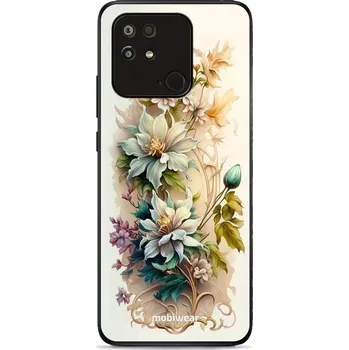 Pouzdro na mobilní telefon Lesklý kryt Mobiwear Glossy - Xiaomi Redmi 10C - G014G Krémové květy (Prémiové lesklé pouzdro, obal, kryt Mobiwear Glossy na mobil Xiaomi Redmi 10C - G014G Krémové květy, materiál Plast + TPU silikon - krytí po všech stranách, neošoupatelný potisk, tenké)
