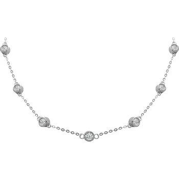 Náhrdelník Stříbrný náhrdelník se zirkony, 43 cm
