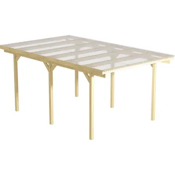 Přístřešek na auto Granit I 300 x 500 cm(Sloupek 300cm) s bezbarvou polykarbonátovou střechou