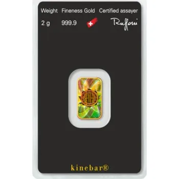 Zlatý slitek Argor Heraeus 2 g- Kinebar
