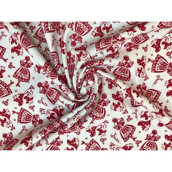 Bavlněné plátno červená dívka v kroji