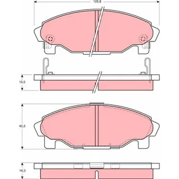 Brzdová destička Sada brzdových destiček, kotoučová brzda TRW GDB3071
