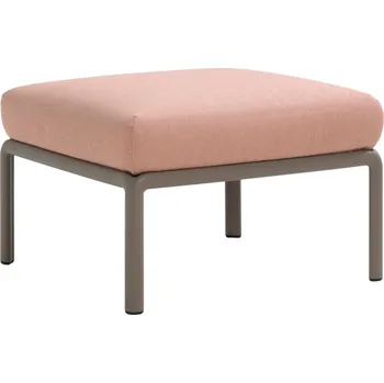 Zahradní pohovka Nardi Růžová látková zahradní podnožka Komodo s hnědošedou podnoží 72 x 72 cm